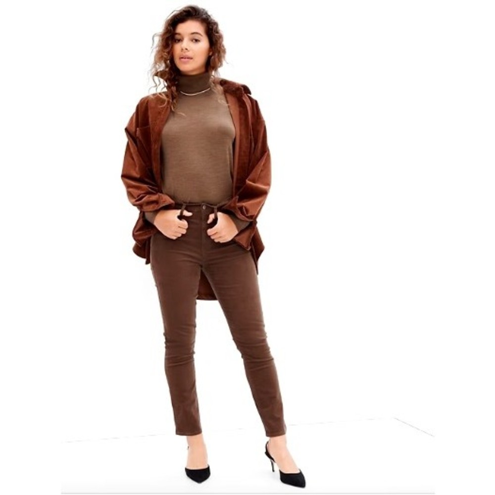NWT Gap High Rise Vintage Slim Corduroy Pants Women’s Sz 18 Regular Brown - Picture 1 of 9